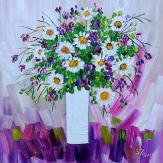 Image of Daisies and Campanula by Sheila Fowler
